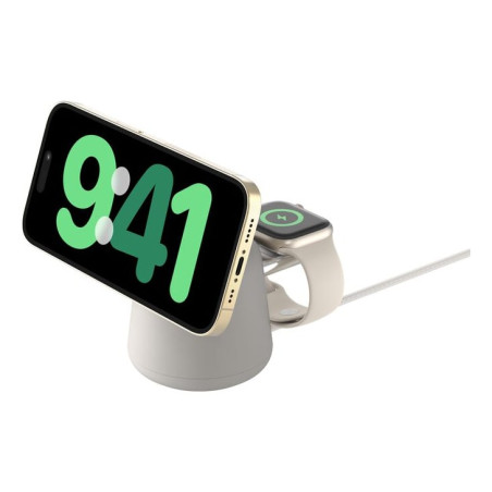 caricabatterie wireless belkin boost qi2 2in1 15w 1.5m beige [wiz027vfh37]