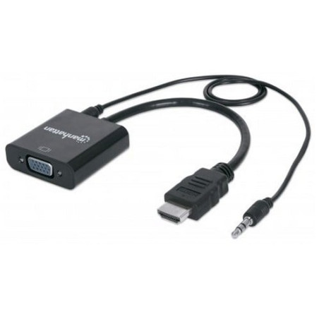 cavo convertitore manhattan da hdmi a vga con audio 30cm nero