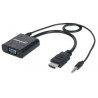 cavo convertitore manhattan da hdmi a vga con audio 30cm nero