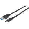 cavo usb manhattan 3.1 gen2 a maschio / usb-c maschio 1m nero