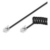 Cavo telefonico spiralato per cornetta 2mt rj10 4p4c nero
