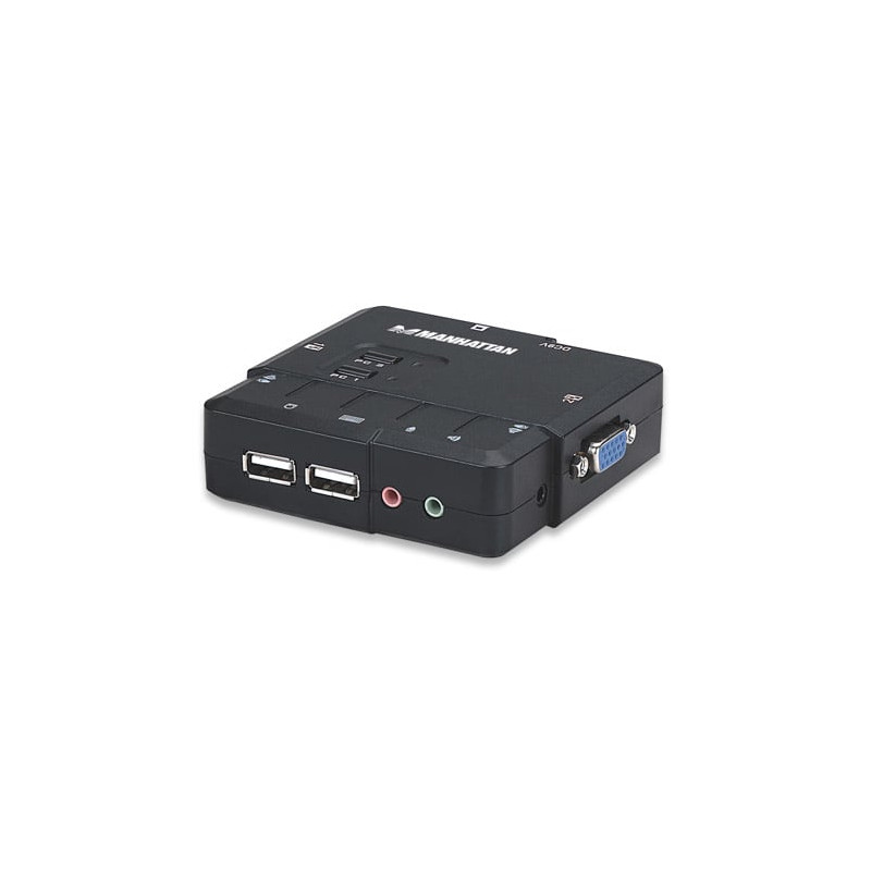 Kvm switch 2 porte usb/audio black