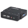 Kvm switch 2 porte usb/audio black