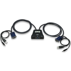 Mini kvm switch 2 porte usb con audio