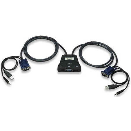 Mini kvm switch 2 porte usb con audio