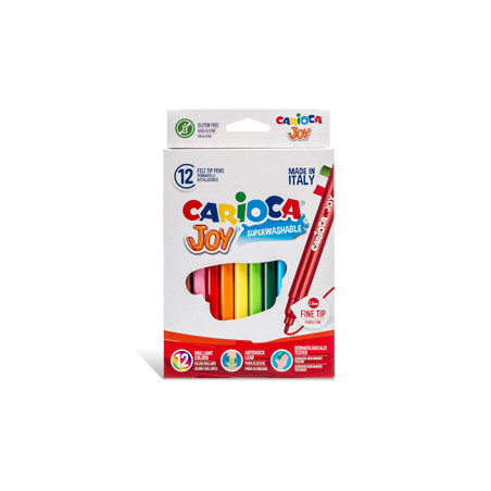 scatola 12 pennarelli joy lavabili colori assortiti carioca [40614]