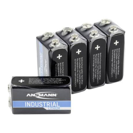 batteria da 9 v litio ansmann lithium industrial 6lr61 950 mah 9
