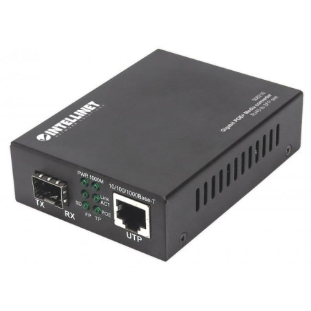 media converter intellinet sfp gigabit poe+