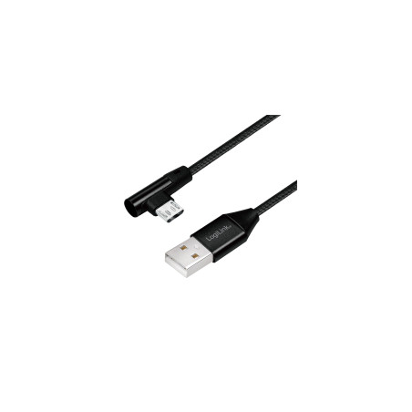 cavo logilink usb 2.0 a micro-usb (angolato 90gradi) male, 0.3m