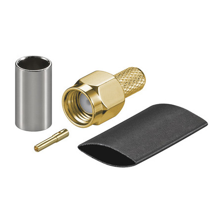 Connettore antenna a crimpare rp-sma maschio per rg58