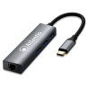 adattatore video atlantis tipo c lan + 3 porte usb 3.0 8cm [a04-tc_lan+hb]