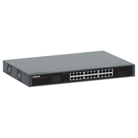 switch intellinet gigabit ethernet 24-porte poe+ con 2 porte