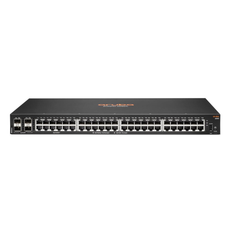 switch hp aruba 6000 48 porte ethernet 4sfp nero [nuhpesz48poe043]