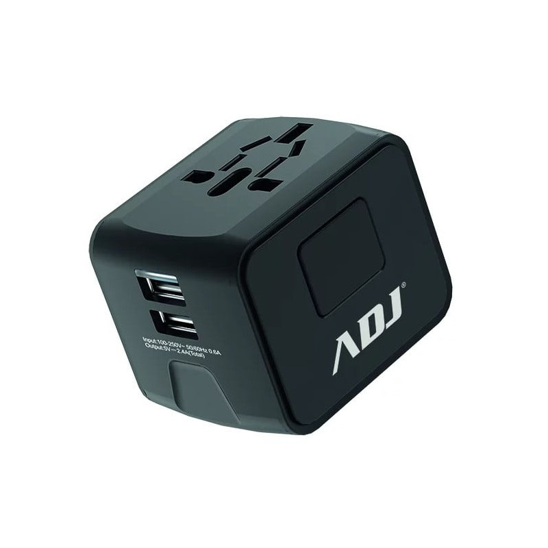 spina da viaggio adj universale us/eu/aus/uk 2xusb 5.0v 2.4a [110-00114]