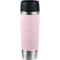 thermos emsa travel mug waves 500ml in acciaio inossidabile/rosa