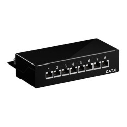 Pannello patch 8 porte cat. 6 stp nero