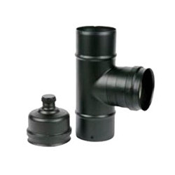 Gomito a t per pellet in inox maral 8 nero 300 gradi mfm [maral]