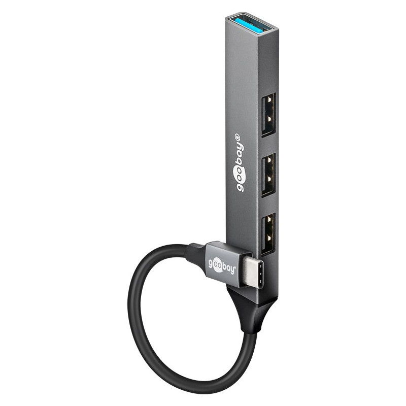hub usb goobay slim 74457 usb 3.2 gen1 4 porte da usb-c ad usb-a