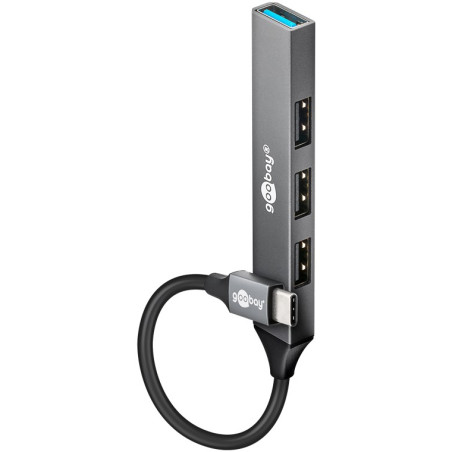 hub usb goobay slim 74457 usb 3.2 gen1 4 porte da usb-c ad usb-a