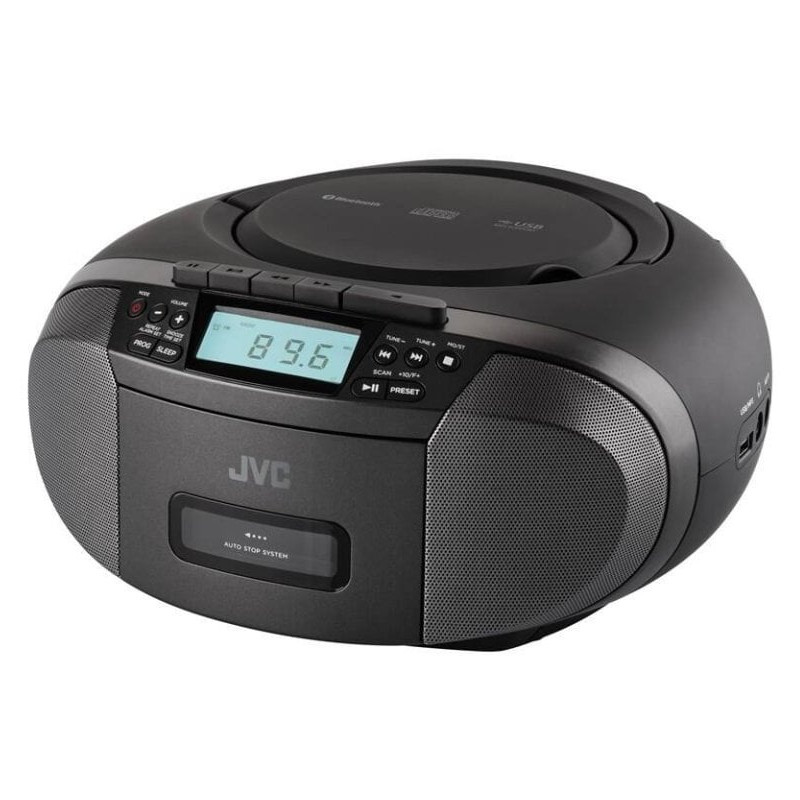 autoradio portatile jvc bluetooth 2x2w 28.0x29.5x16.5cm nero [jvcrce444b]