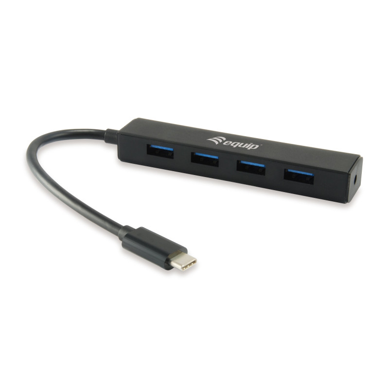 hub usb equip 128954 usb 3.2 4 porte tipo a 5gbps superspeed nero