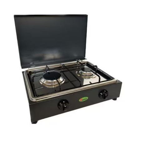 piano cottura cf parker fo200gspg a gas con 2 fuochi grigio grafite