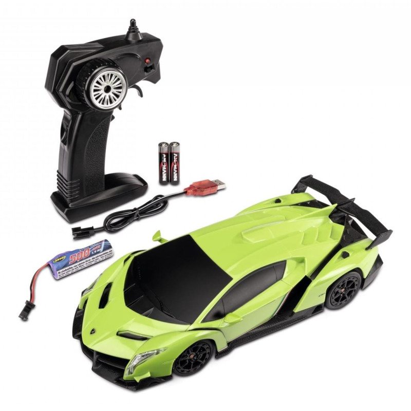 veicolo radiocomandato carson lamborgh.veneno 2.4ghz 1:24 verde/nero