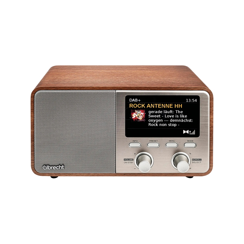 radio digitale albrecht dr 760 avvisi asa dab/fm/bluetooth marrone/argento