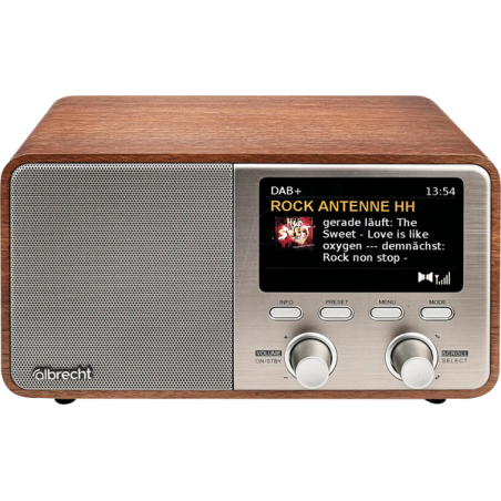 radio digitale albrecht dr 760 avvisi asa dab/fm/bluetooth marrone/argento