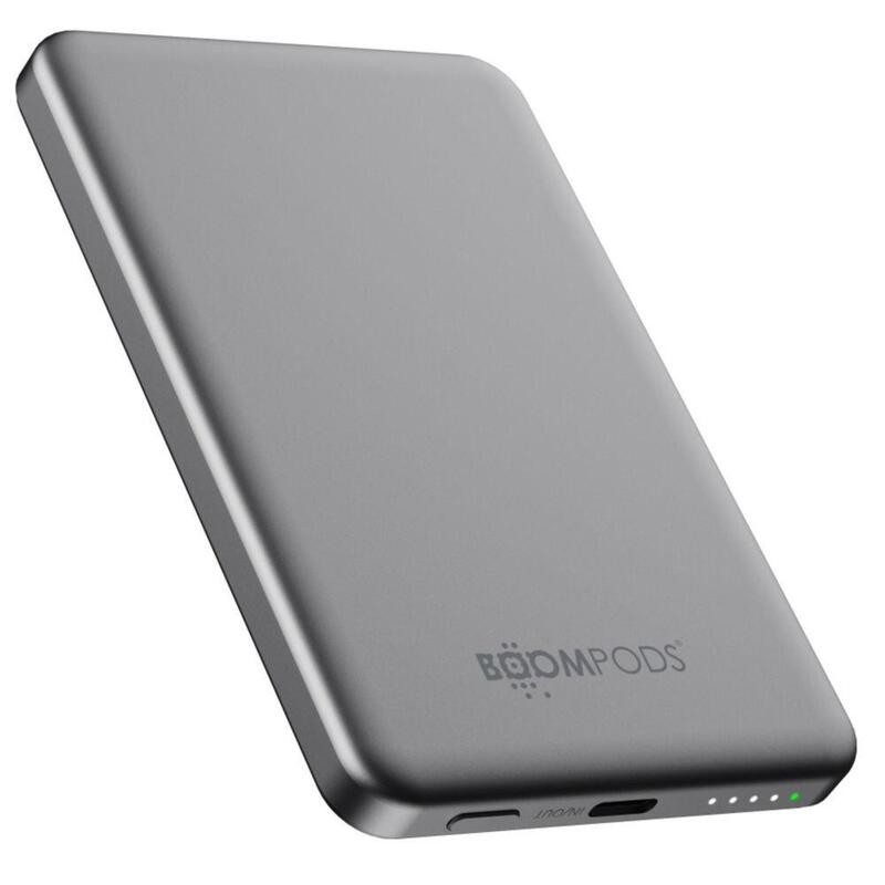 power bank magnetico boompods powersnap 5000mah grigio [pmaggr]