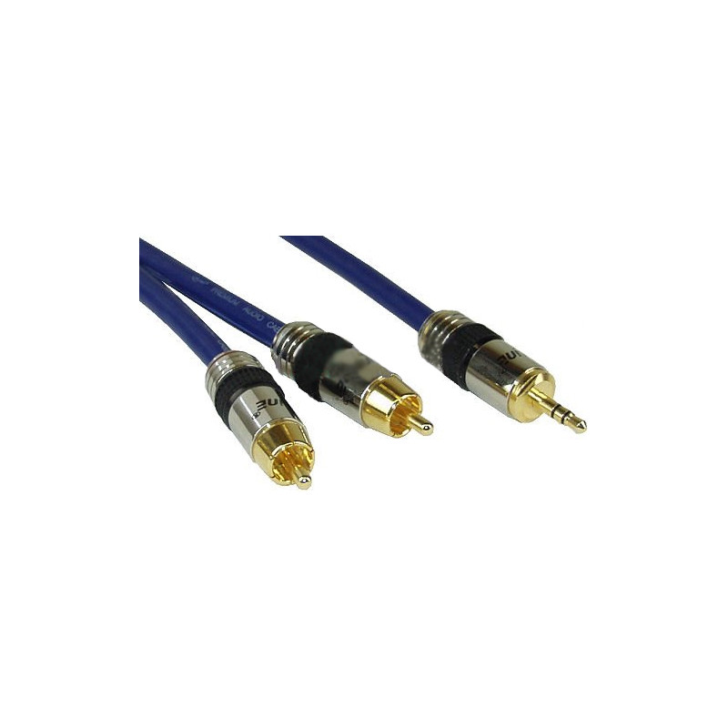 cavo audio inline 89939p premium 2x /3,5mm 2m blu