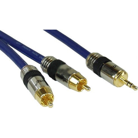 cavo audio inline 89939p premium 2x /3,5mm 2m blu