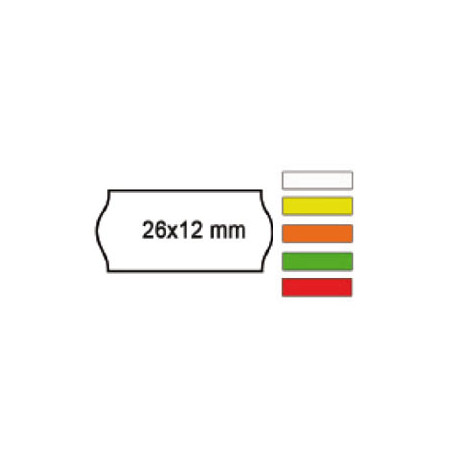 pack 10 rotoli 1000 etich. 26x12mm onda giallo perm. printex [2612sfr10gi]