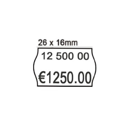 pack 10 rotoli 1000 etich. 26x16mm onda bianco remov. printex [2616sbr7]