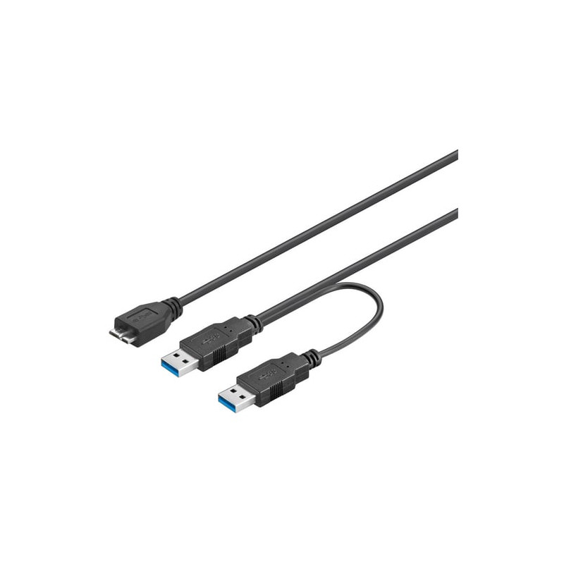 Cavo goodbay usb 3.0 superspeed ad y 2x a m / micro b m 0,3 m nero