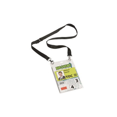 10 portanomi a6 con cordoncino nero durable [8525-01]