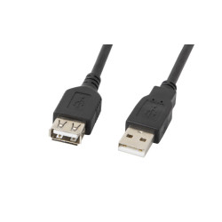 cavo lanberg usb 2.0 m/usb 2.0 f 0,7m nero [ca-usbe-10cc-0007-bk]