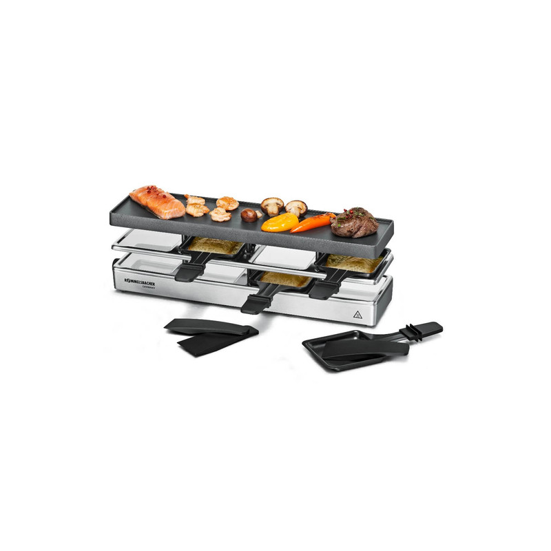 grill per raclette rommelsbacher rc 800 795w, argento