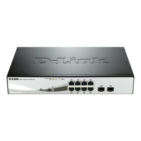 Switch d-link 48,3cm d-link 8xge 10/100/1000 /2xsfp poe/l2/snmp