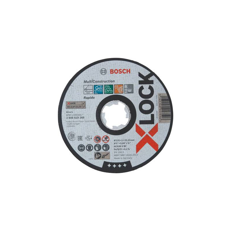 bosch accessories 2608619269 disco di taglio dritto 125 mm 22.23