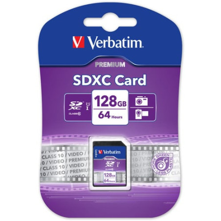 128gb scheda sd verbatim sdxc class 10 [44025]
