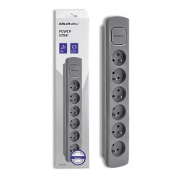 multipresa qoltec 6 scomparti/1.8m/grigio