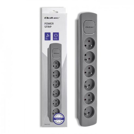 multipresa qoltec 6 scomparti/1.8m/grigio