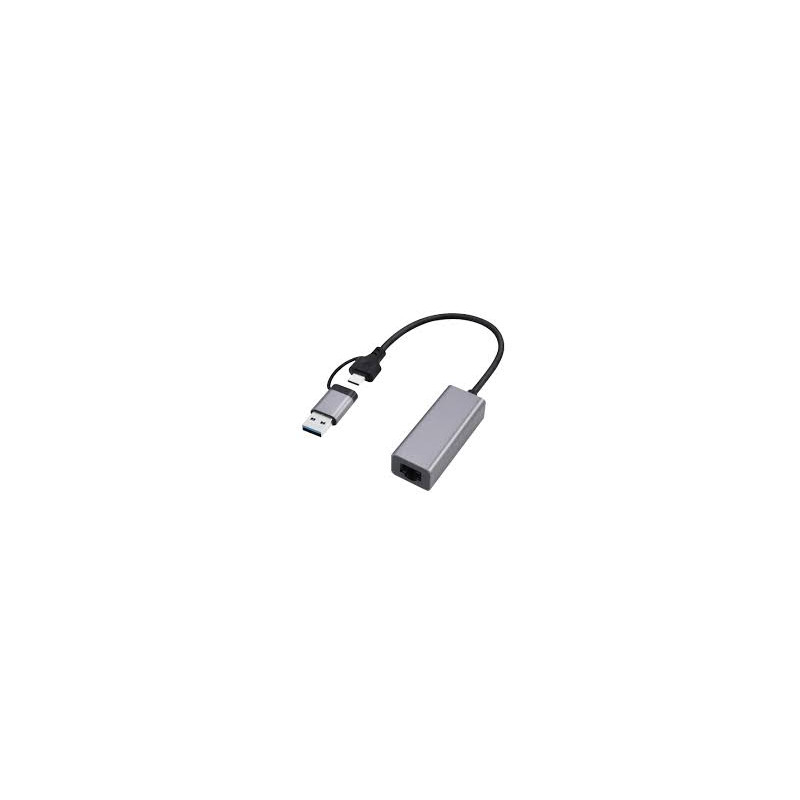 adattatore di rete gembird gigabit ethernet usb 3.1 type-c grigio
