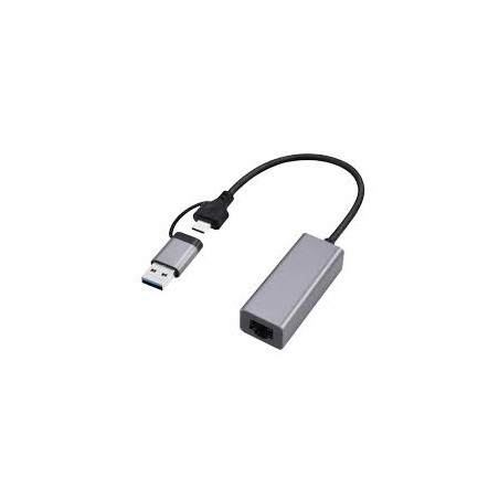 adattatore di rete gembird gigabit ethernet usb 3.1 type-c grigio