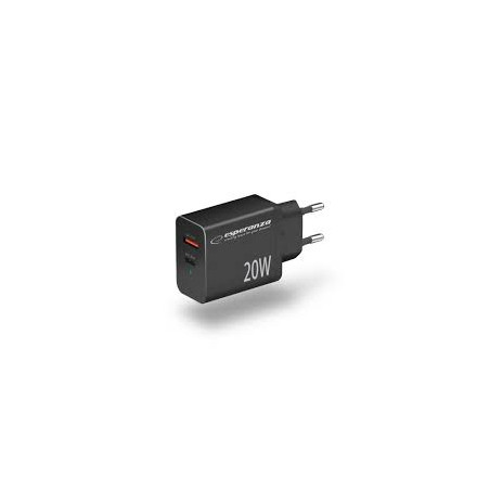 caricatore da muro esperanza ezc105k 20w usb-c nero [ezc105k]