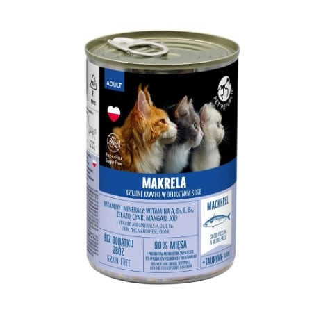 cibo umido per gatti petrepublic pezzi di sgombro in salsa delicata