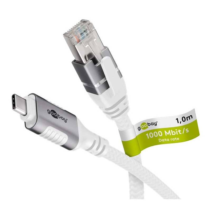 cavo goobay ethernet usb-a 3.2 gen2 rj-45 5m bianco [74178]