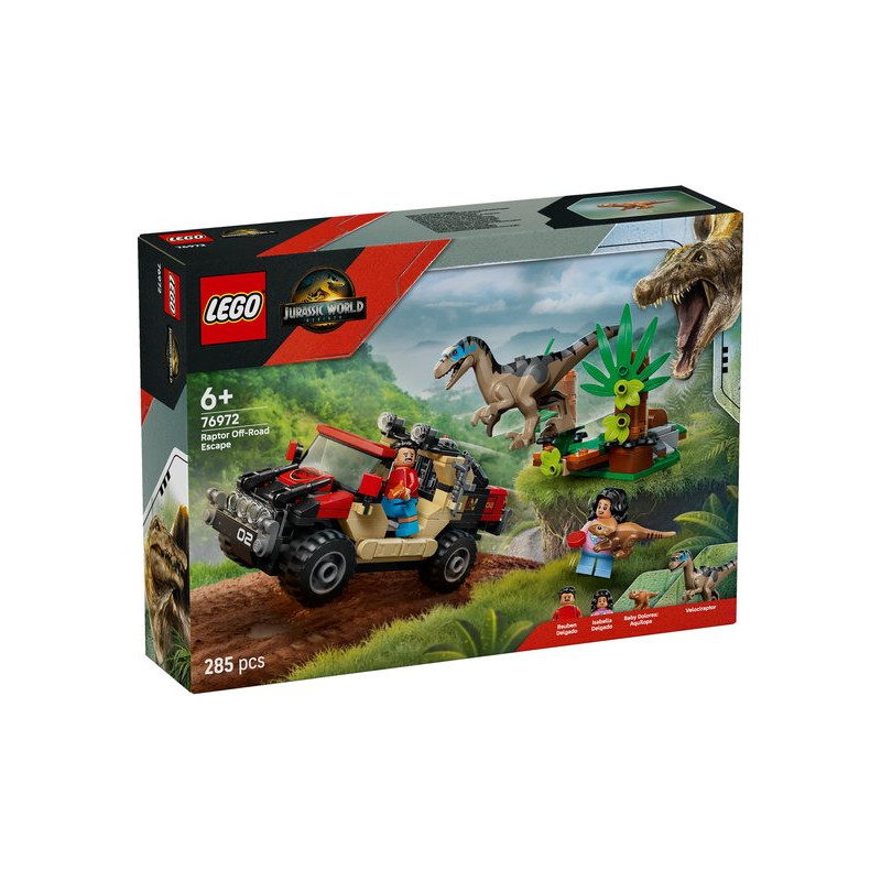 gioco da costruzione lego jurassic world fuga dal raptor in off-road