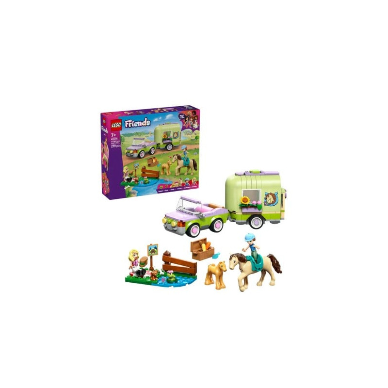 set di gioco lego friends 42695 rimorchio per cavalli e puledri multicolore